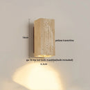 Wabi sabi terrazzo and wood led wall lights bedroom sconce