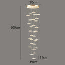 Modern white petal crystal chandelier stair pendant living room light