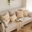 DecorBites™ Geometric Tufted Tassel Pillowcases Cotton Linen Handmade Fringed Throw Pillow Covers