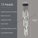 DecorBites™ Loft Black Chandelier: Acrylic Villa Ceiling Lamp for Living Room & Staircase