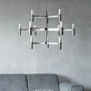 DecorBites™ Crown Major Chandelier G9 Luxury Foyer Chandelier, White Gold, Chrome Metal