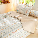 DecorBites™ Cartoon Print Foldable Bed Cover Set | Cotton Quilted Cushion Mat