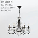 DecorBites™ Crystal Chandelier: Modern Black E14 Candle Pendent Lamp for Living Room