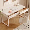 DecorBites™ Cream Wind Rock Board Writing Table: French Style Desk with Drawers, Computer Desk