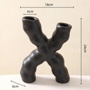 DecorBites™ Geometric Ceramic Flower Vase for Stylish Home Decor & Flower Arrangement