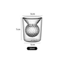 DecorBites™ Golf Ball Double Tumbler: High Borosilicate Thickened Glass Cup