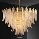DecorBites™ Glass Leaf Luxury Chandelier LED Pendant Lights for Modern Living Room