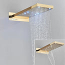 DecorBites™ LED Waterfall Shower Head 54*22CM Square Wall Mount Bathroom Faucet