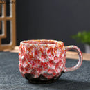 Handcrafted earthy hammer pattern porcelain mugs kitchen set of 2