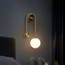 DecorBites™ Glass Ball LED Wall Lamp: Modern Round Gold Iron Light for Bedroom, Living Room
