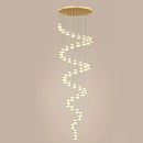 DecorBites™ Gold Acrylic Chandelier - Modern Staircase LED Lighting