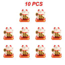 2~20PCS Wealth Waving Cat Chinese Lucky Cat Beckoning Solar Powered Small Size Crafts Home Desktop Ornaments Car Decoration