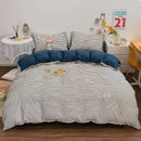 DecorBites™ Japanese Grid Print Bedding Set for All Seasons, Queen/King Size Quilt Cover