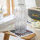 DecorBites™ Clear Ice Vase for Hydroponic Flowers Desk Decor Bouquets Minimalist Floral Arrangement Modern Glass Pot