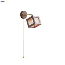 DecorBites™ LED Wall Lamp Sconce Walnut Wood Clear Glass Rotate Dining Room Mirror Light