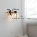 DecorBites™ LED Wall Lamp Sconce Walnut Wood Clear Glass Rotate Dining Room Mirror Light