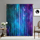 DecorBites™ Dark Blue Forest & City Night View Modern Printed Curtains