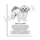 DecorBites™ Cozy Canine Collection: Dog Poetry Poster featuring Lhasa, Sheepdog, Terrier, Bulldog, Tibetan, Yorkie