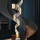 DecorBites™ Gold Chrome Steel Crystal Pendant Lights with Dimmable LED for Villa Stair