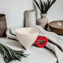 DecorBites™ Heart Ceramic Coffee Mug Tea Cup Set, Conical Dining Table Milk Juice Container
