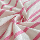 DecorBites™ Cotton Stripe Fitted Sheet- Single Cozy Mattress Cover with Elastic Band