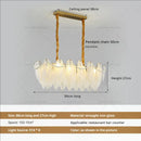 Cream wind feather pearl crystal chandelier living room light