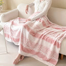 Pink and white cationic jacquard blanket bedroom textured plush throw