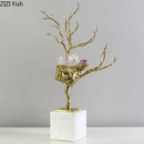 DecorBites™ Golden Conch Metal Sculpture Decorative Figurine Artwork for Modern Home Decor