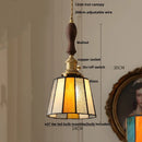 DecorBites™ Brass LED Pendant Light with Adjustable Glass & Wood Hang Lamp