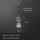DecorBites™ Crystal Copper Pendant Lights Gold Home Decor Glass Hanging Lamp