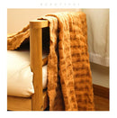 DecorBites™ Knitted Waffle Blanket Throw - Multi-Season Sofa Cover, Bedspread, and Nap Bed End Towel