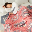 DecorBites™ Cotton Gauze Boho Throw Blanket - Cozy Bedspread & Sofa Cover