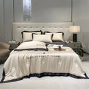 DecorBites™ Ice Silk Embroidered Quilt Set: Luxury European Style, Cooling Comforter