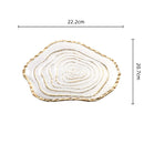 DecorBites™ Gold Foil Glass Tray Geometric Fruit Plate Home Decor Accessory