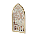 DecorBites™ Gothic Rose Window Carved Mirror for Wall Decor in Living Room or Bedroom