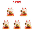 2~20PCS Wealth Waving Cat Chinese Lucky Cat Beckoning Solar Powered Small Size Crafts Home Desktop Ornaments Car Decoration