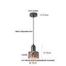 Modern beige marble led pendant lights dining room adjustable steel