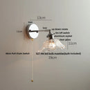DecorBites™ Clear Glass LED Wall Lamp Pull Chain Switch Modern Up Down Rotatable Stair Light Fixtures