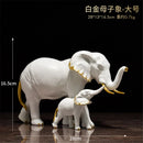 Brass elephant art decor mother and calf sculpture living room