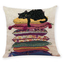 DecorBites™ Creative Cat Linen Pillow Case 45x45cm - Sofa Cushion Cover