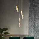 DecorBites™ Gold Crystal Chandelier: Elegant Staircase LED Lighting Fixture for Villa Lobby