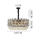 DecorBites™ Crystal LED Chandeliers Black Round Pendant Light for Living Room Dining Indoor Kitchen Bedroom