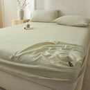 DecorBites™ Cotton Fitted Sheet: Wrinkled Yarn, Nordic Comfort, All Seasons Bed Cover