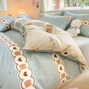 DecorBites™ Cotton Cartoon Printed Bed Set with Non-Fading Floral Patterns for Adults