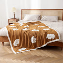 DecorBites™ Cozy Flannel Blanket for Home Office - Double-Sided Knitted Sofa Cover & Quilt
