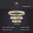 DecorBites™ Circle Steel LED Pendant Chandelier, Modern Dimmable Lighting for Living Room Home Decor