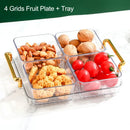 DecorBites™ 6-Grid Divided Fruit Plate Snack Dish Dry Fruit Tray Light Luxury Tray
