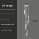 DecorBites™ Golden LED Crystal Chandelier for Living Room Staircase