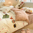 DecorBites™ Cotton Floral Print Bedding Set: Comfortable Sleep Quilt Cover & Fitted Sheet in All Seasons
