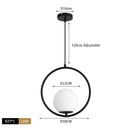 DecorBites™ Glass Ball Pendant Lights Modern LED Brass Black Chrome Suspension Luminaire